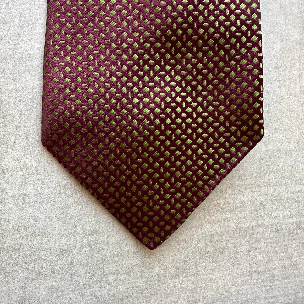 ETRO Green & Burgundy Unique Silk Tie
